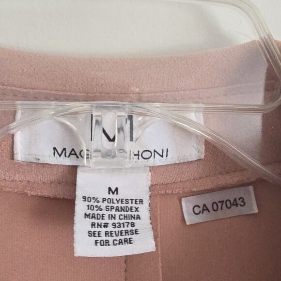 MAGASCHONI | Faux Suede Leather Trench Coat Jacket Blush Pink Sz M - Picture 5 of 8